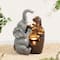 Glitzhome® 18.5" LED 4-Tier Elephant & Pot Outdoor Fountain